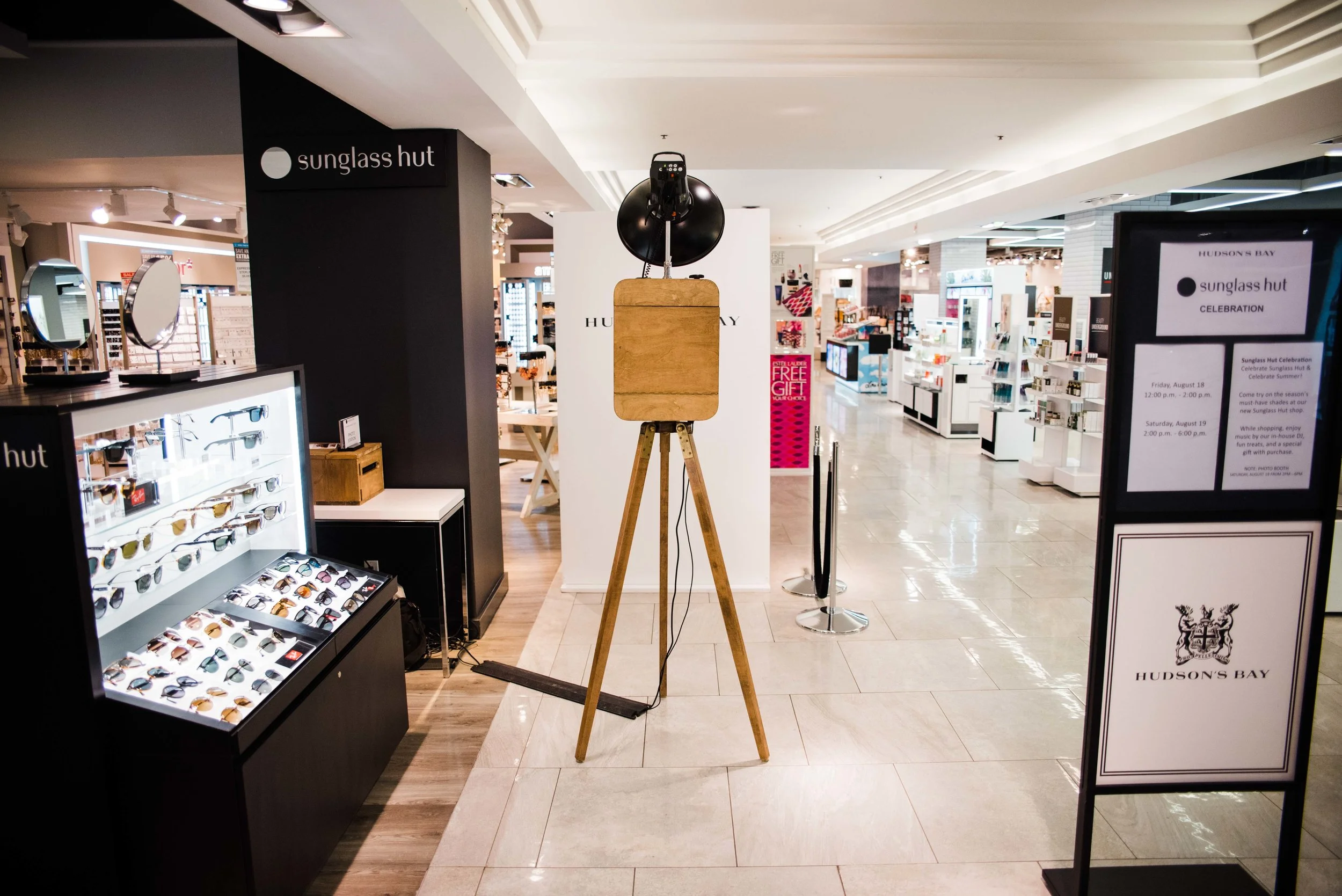 Sunglass Hut at Hudson s Bay Snaptique Photo Booth Rental Toronto